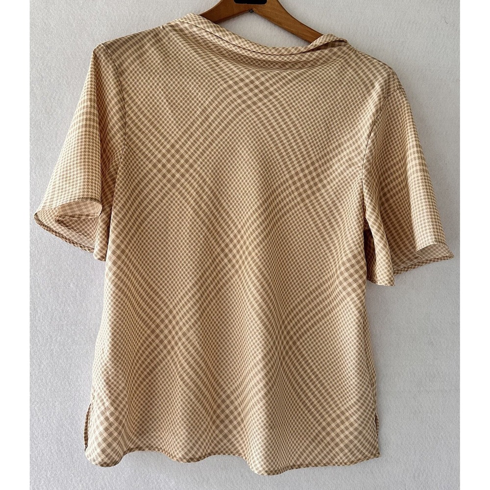 Ann Taylor Top Blouse Houndstooth Women's Small Office Classy Business
